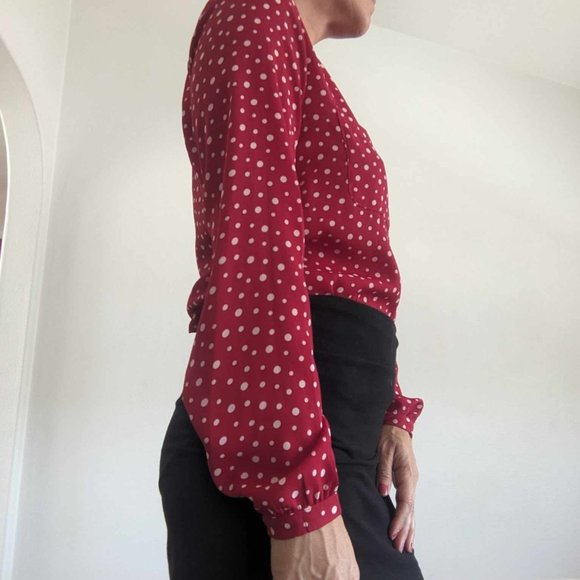 Peter Morrissey - Red Polka Dot Blouse - Size 6 - Picture 5 of 11